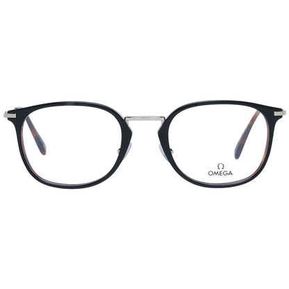 Eyeglasses Frames by Omega for men in metal black showcases a refined full-frame frame design with a refined black coloured frame finish for a refined and sophisticated look.