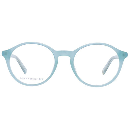 Eyeglasses Frames by Tommy Hilfiger for women in plastic blue features an refined silhouette, showcasing the refined blue coloured frame and sophisticated full-frame frame design.