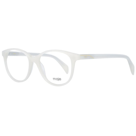 Eyeglasses Frames by Maje for women in cotton and cream showcases a refined silhouette, detailed with a finish and a sophisticated full-frame frame design.