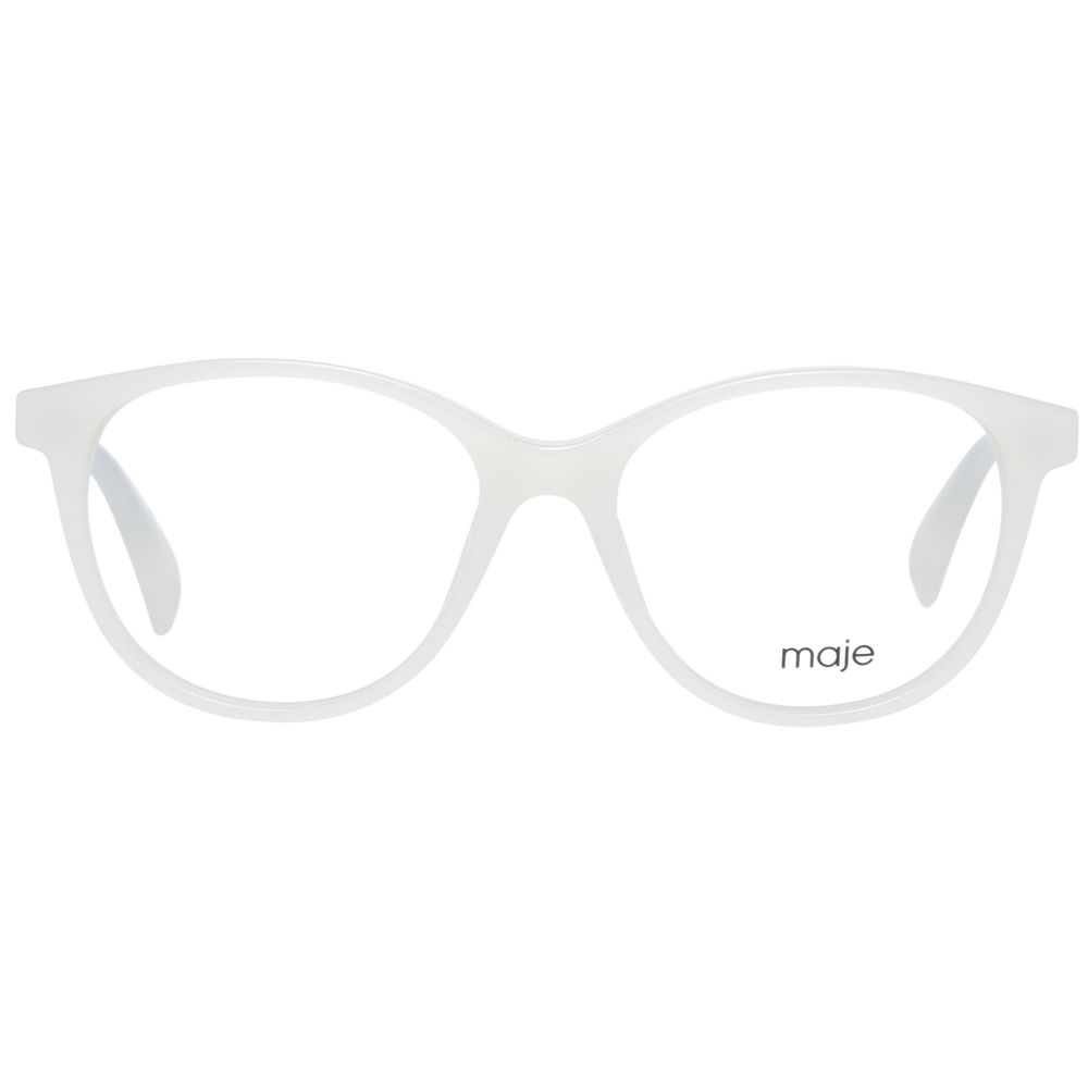 Eyeglasses Frames by Maje for women in cotton cream features an refined silhouette, showcasing a sophisticated and refined full-frame frame design for a refined look.
