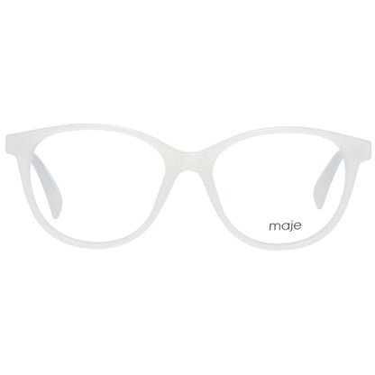 Eyeglasses Frames by Maje for women in cotton cream features an refined silhouette, showcasing a sophisticated and refined full-frame frame design for a refined look.