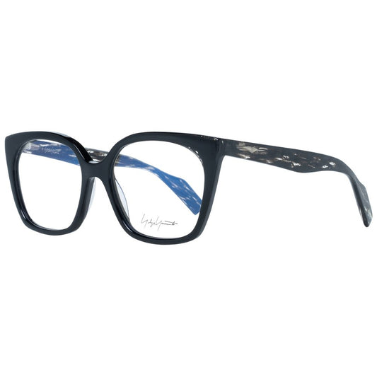 Eyeglasses Frames by Yohji Yamamoto for women in black showcases a reflective silhouette, artfully incorporating a sophisticated black coloured frame with a distinct full-frame frame design.