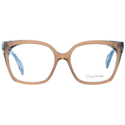 Eyeglasses Frames by Yohji Yamamoto for women in brown showcases a reflective silhouette, artfully incorporating a sophisticated brown coloured frame with a distinct full-frame frame design.