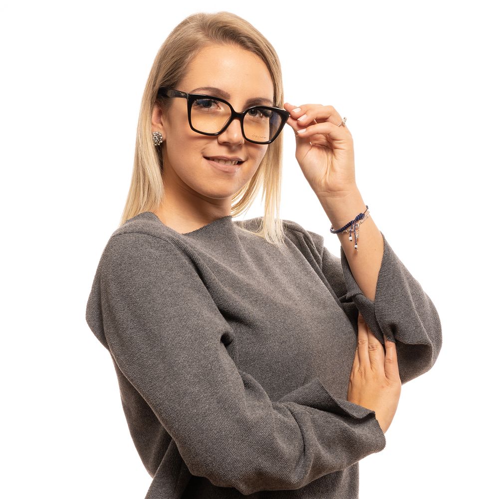 Eyeglasses Frames by Yohji Yamamoto for women in black showcases a refined full-frame frame design with a refined black coloured frame finish for a refined and sophisticated look.