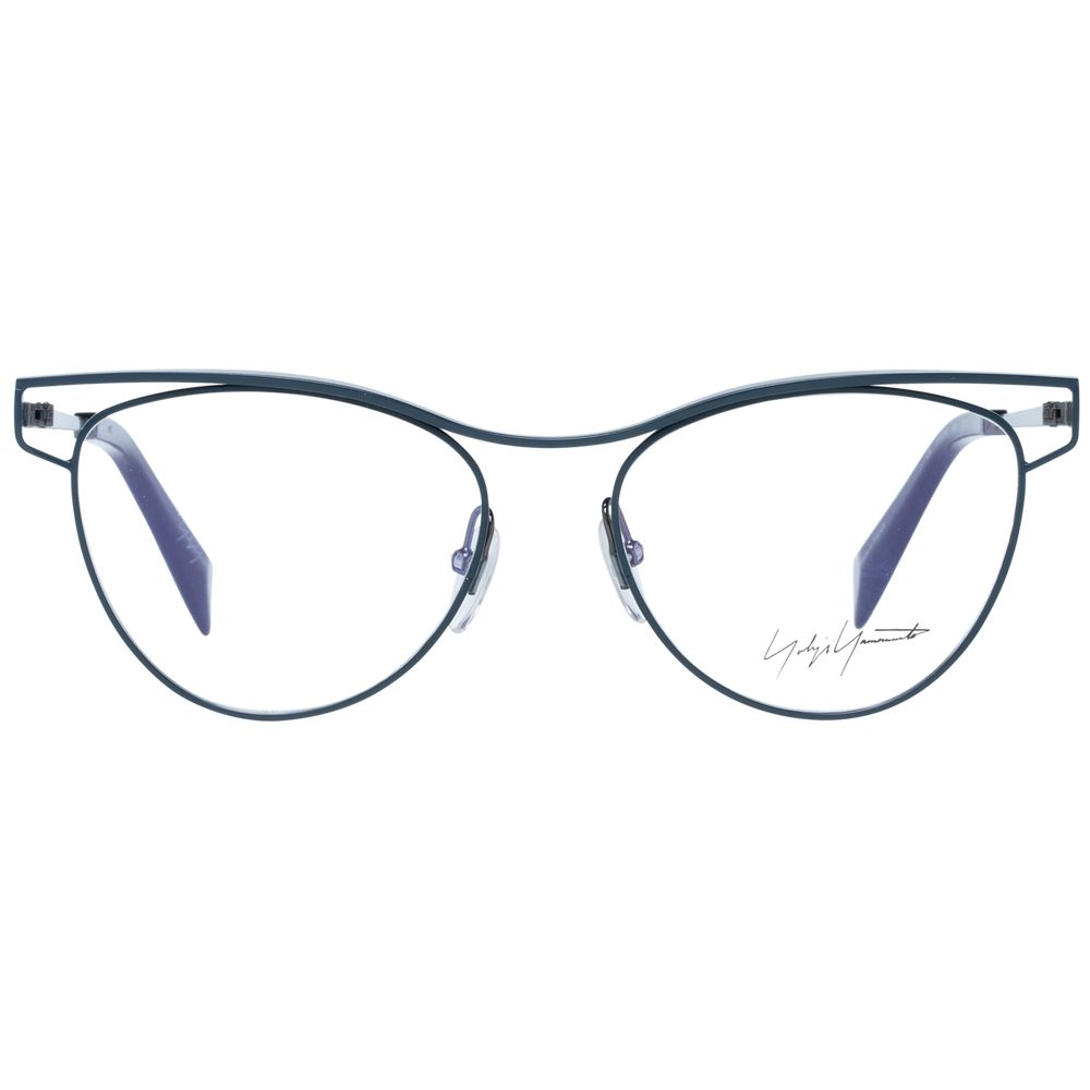 Eyeglasses Frames by Yohji Yamamoto for women in green showcases a refined full-frame frame design with a refined green coloured frame finish for a refined and sophisticated look.