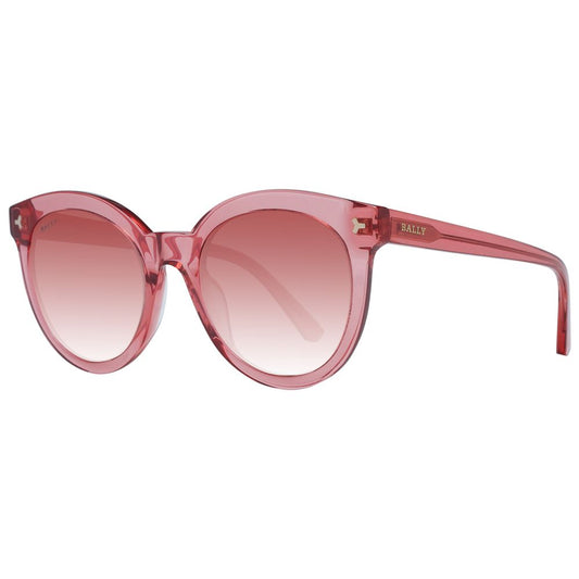 Sunglasses by Bally for women in acetate red features an ethereal full-rim round frame design with red coloured frame frames and gradient category-2-medium-tint lens for a ethereal finish.
