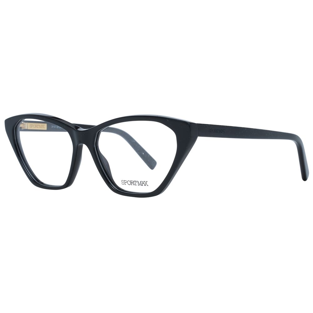 Eyeglasses Frames by Sportmax for women in black features an refined silhouette, showcasing a sophisticated black coloured frame and refined full-frame frame design for a refined look.