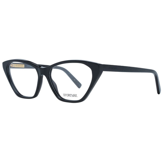 Eyeglasses Frames by Sportmax for women in black features an refined silhouette, showcasing a sophisticated black coloured frame and refined full-frame frame design for a refined look.