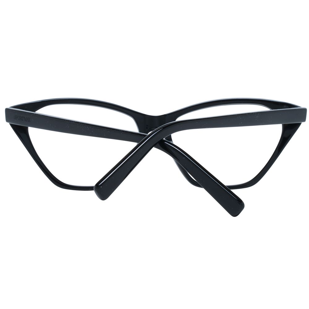 Eyeglasses Frames by Sportmax for women in black features a refined silhouette, showcasing a refined black coloured frame and full-frame frame design for a sophisticated, premium look.
