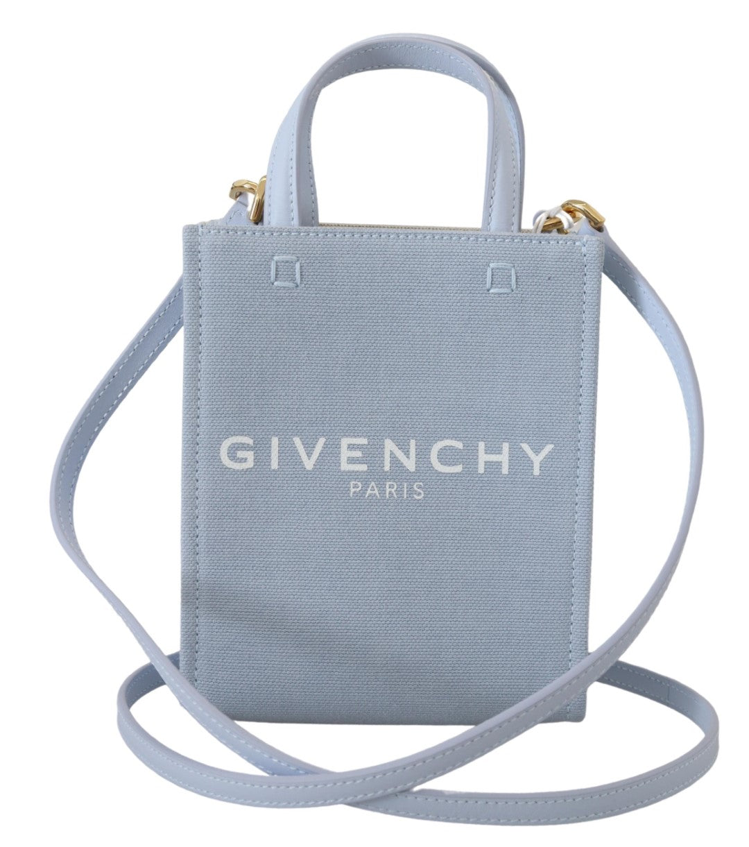 Mini Shoulder Bag by Givenchy for men in coated canvas blue & white showcases a statuesque silhouette, artfully detailed with a secure , organized , and versatile shoulder-strap, handle & adjustable-strap for a statuesque look.