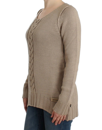 Cavalli Women's Beige knitted wool sweater