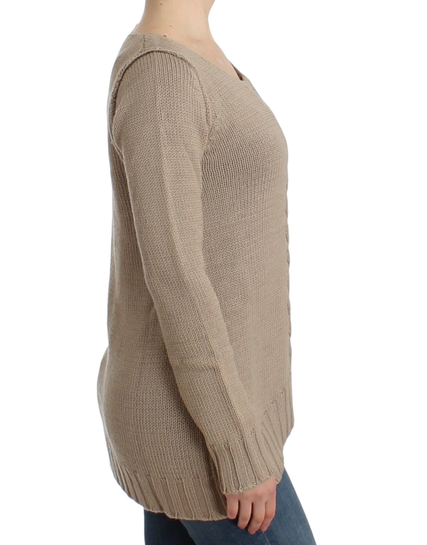 Cavalli Women's Beige knitted wool sweater