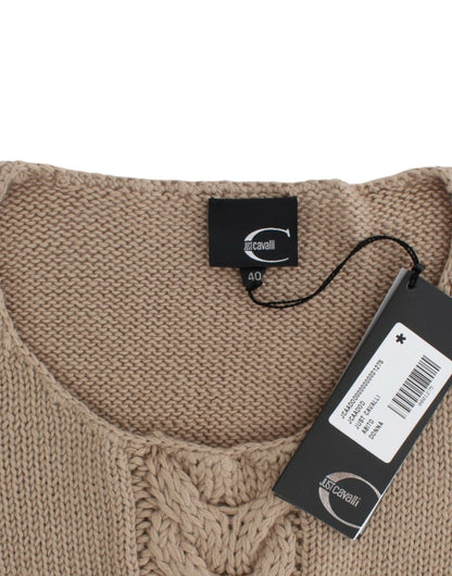Cavalli Women's Beige knitted wool sweater