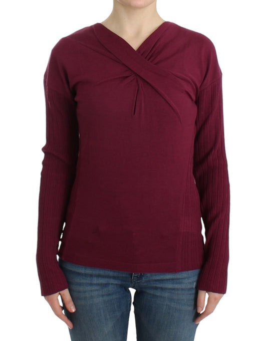 Cavalli Women's Purple knitted wool sweater