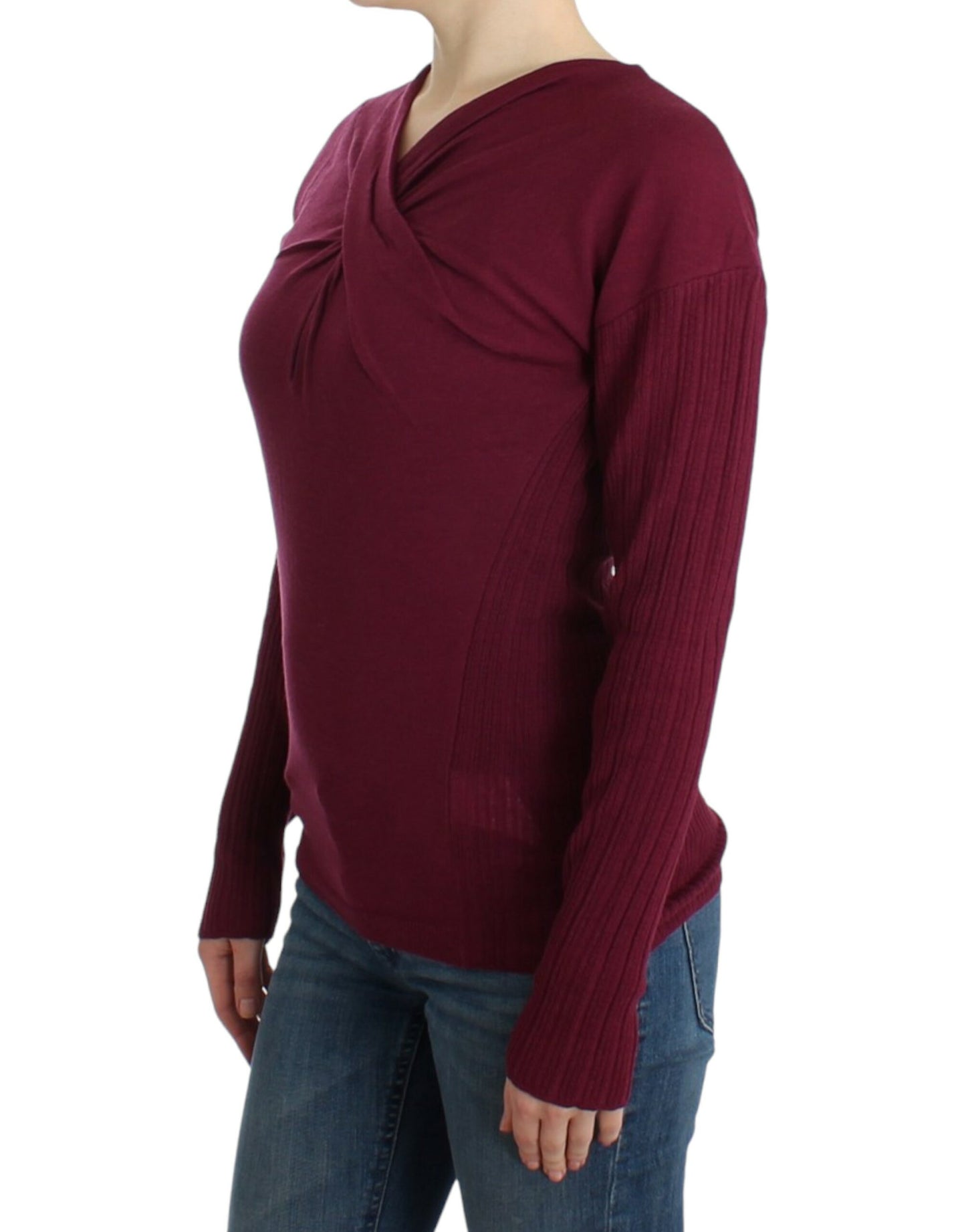 Cavalli Women's Purple knitted wool sweater