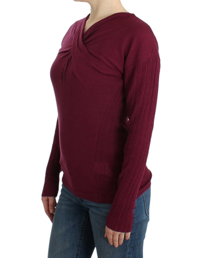 Cavalli Women's Purple knitted wool sweater
