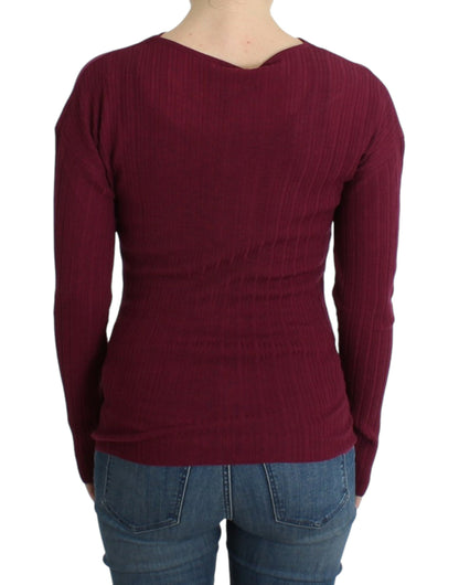 Cavalli Women's Purple knitted wool sweater