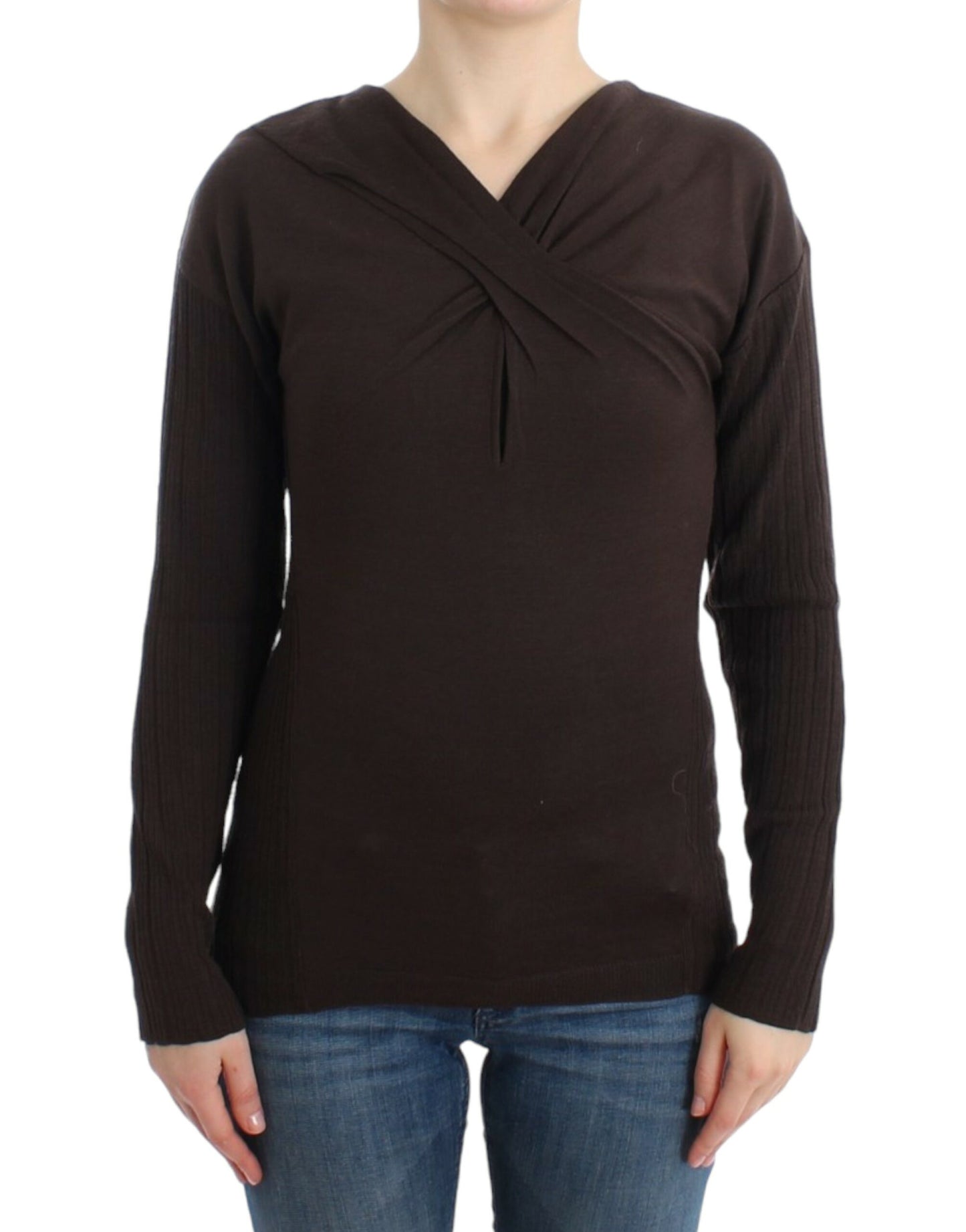 Cavalli Women's Brown knitted wool sweater