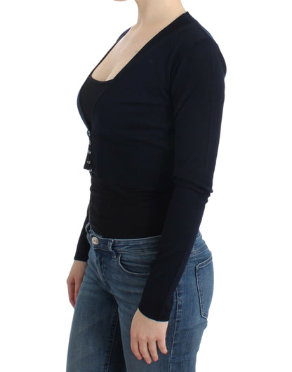 Cavalli Women's Black cropped wool cardigan