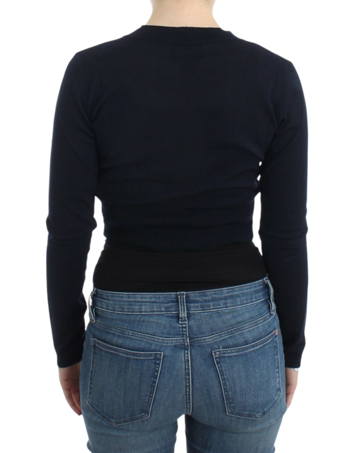 Cavalli Women's Black cropped wool cardigan