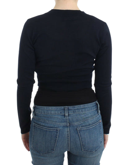 Cavalli Women's Black cropped wool cardigan