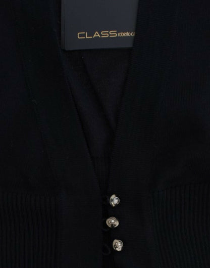 Cavalli Women's Black cropped wool cardigan