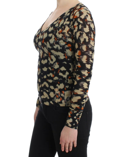 Cavalli Women's Multicolor v-neck wool jumper