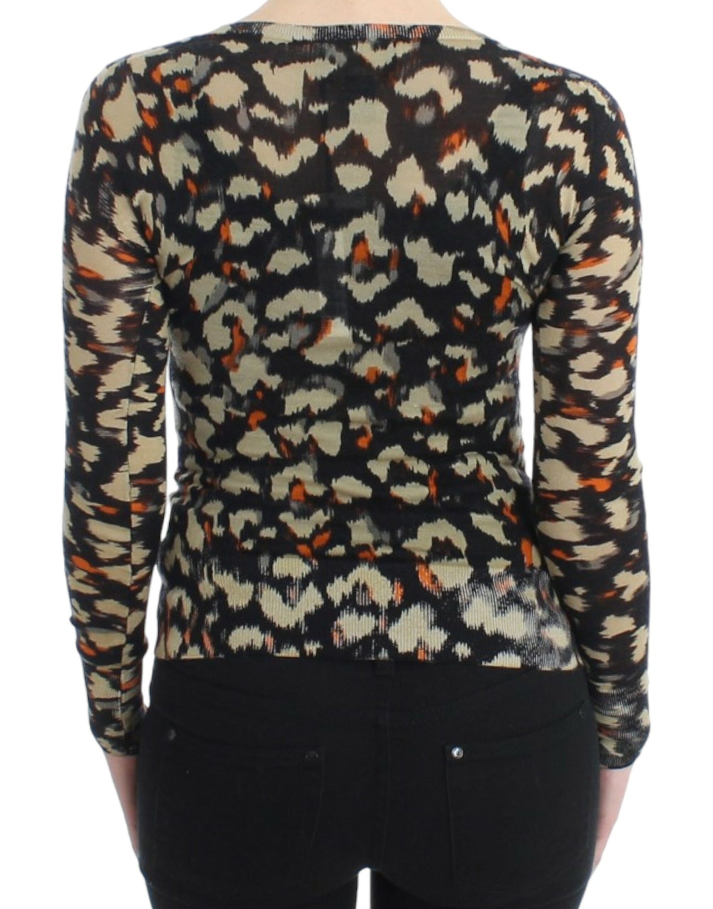 Cavalli Women's Multicolor v-neck wool jumper