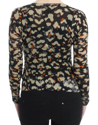 Cavalli Women's Multicolor v-neck wool jumper