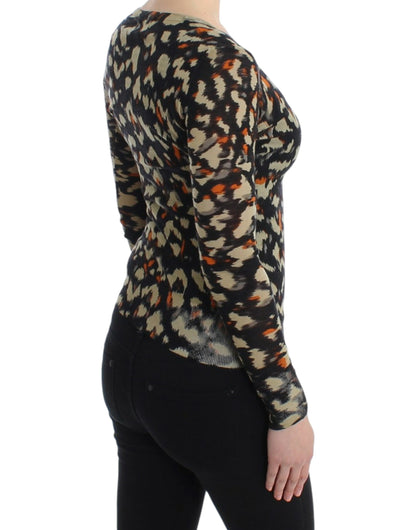 Cavalli Women's Multicolor v-neck wool jumper