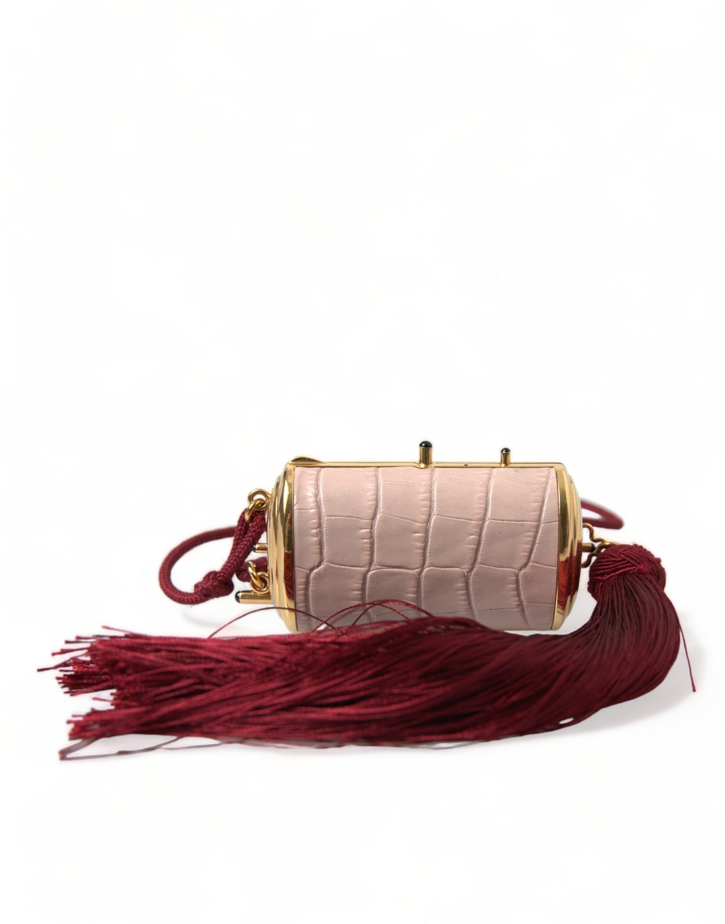 Mini Makeup Bag by Dolce & Gabbana for unisex in exotic leather gold & pink features a plush Exotic Leather Mini Makeup Bag design completed with a functional clasp, spacious , and convenient .