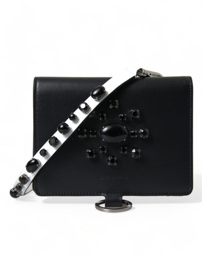 Cardholder Wallet by Dolce & Gabbana for women in calf leather black & silver presents a refined silhouette, artfully capturing the essence of the Calf Leather Cardholder Wallet design with sophisticated card-organization for a refined look.