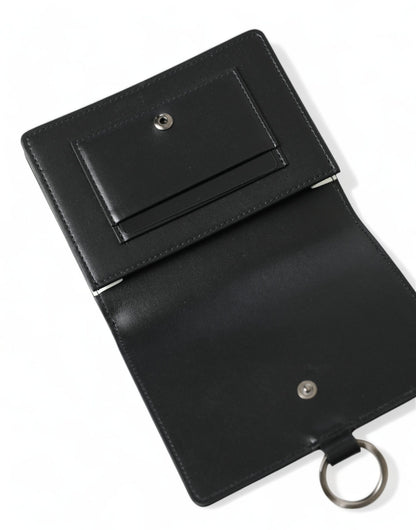 Cardholder Wallet by Dolce & Gabbana for women in calf leather black & silver features a streamlined silhouette, showcasing the streamlined Calf Leather Cardholder Wallet design with sophisticated card-organization for a premium look.