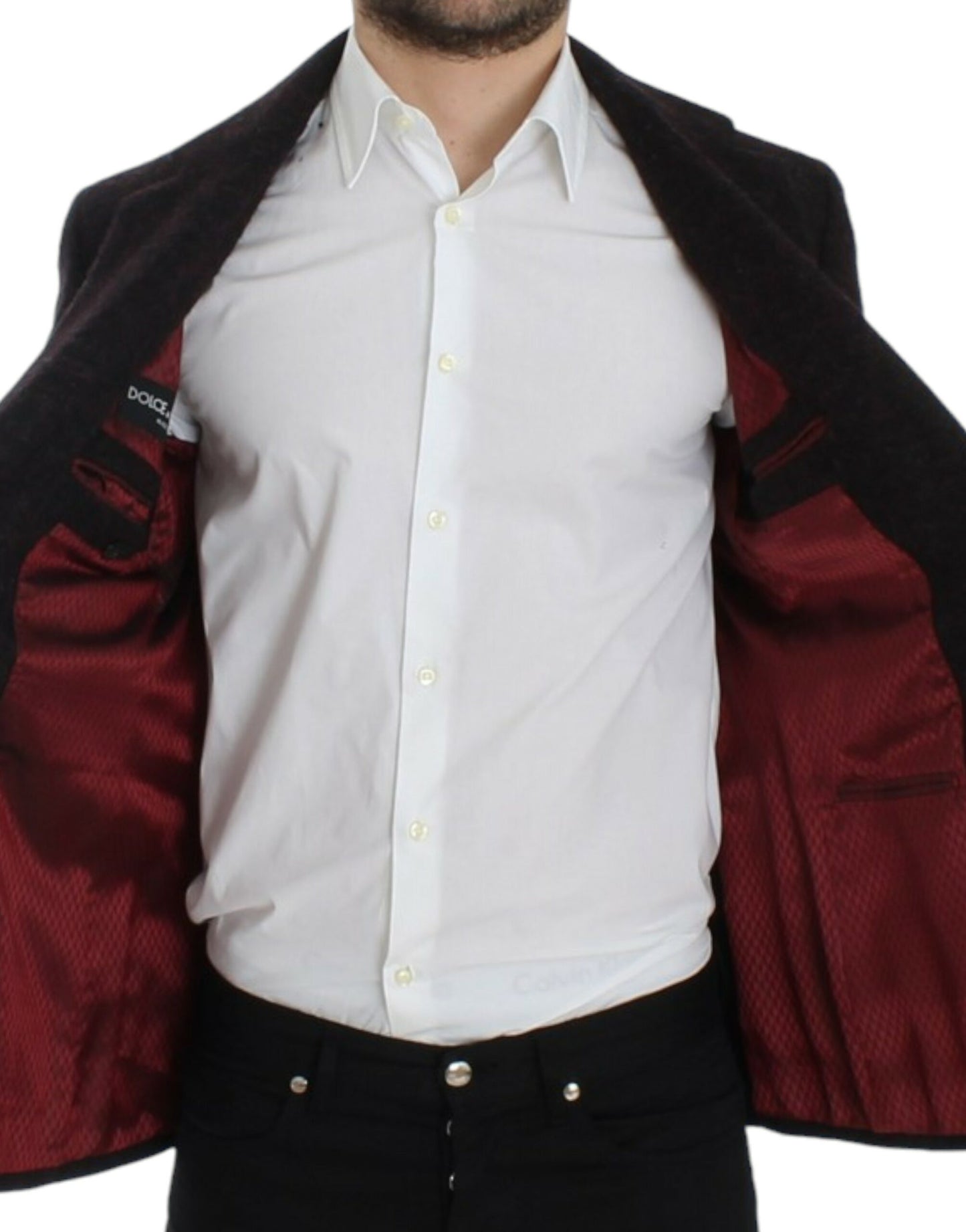Dolce & Gabbana Men's Bordeaux alpaga two button blazer