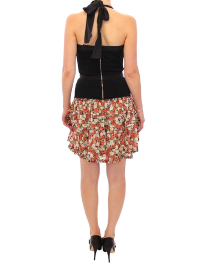 Multicolour Floral Bubble Halterneck Dress
