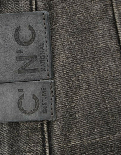 Gray distressed jeans