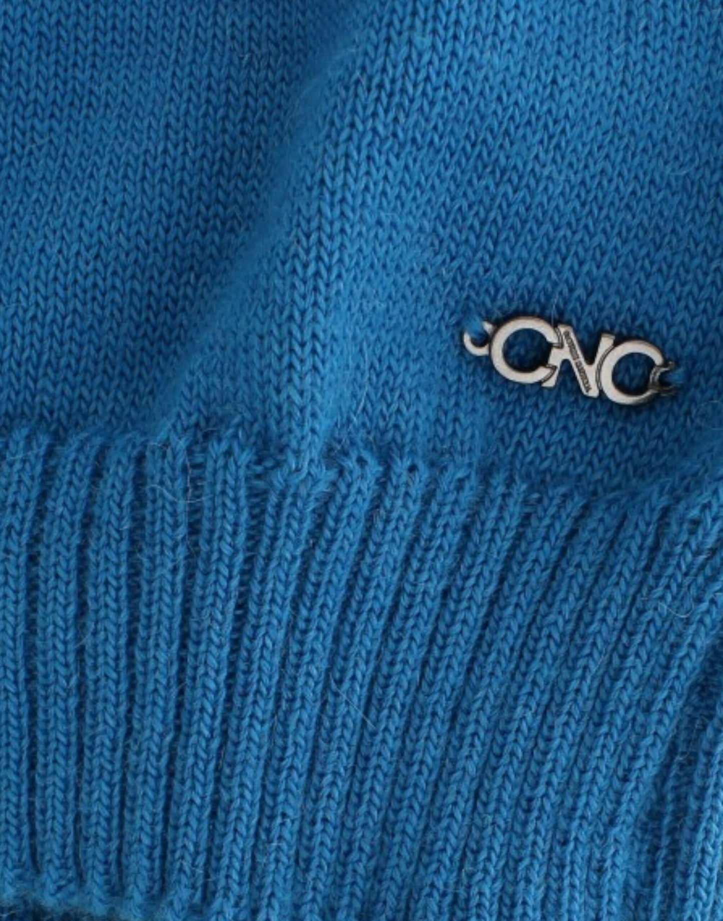 Costume National Women's Blue knitted scoopneck sweater