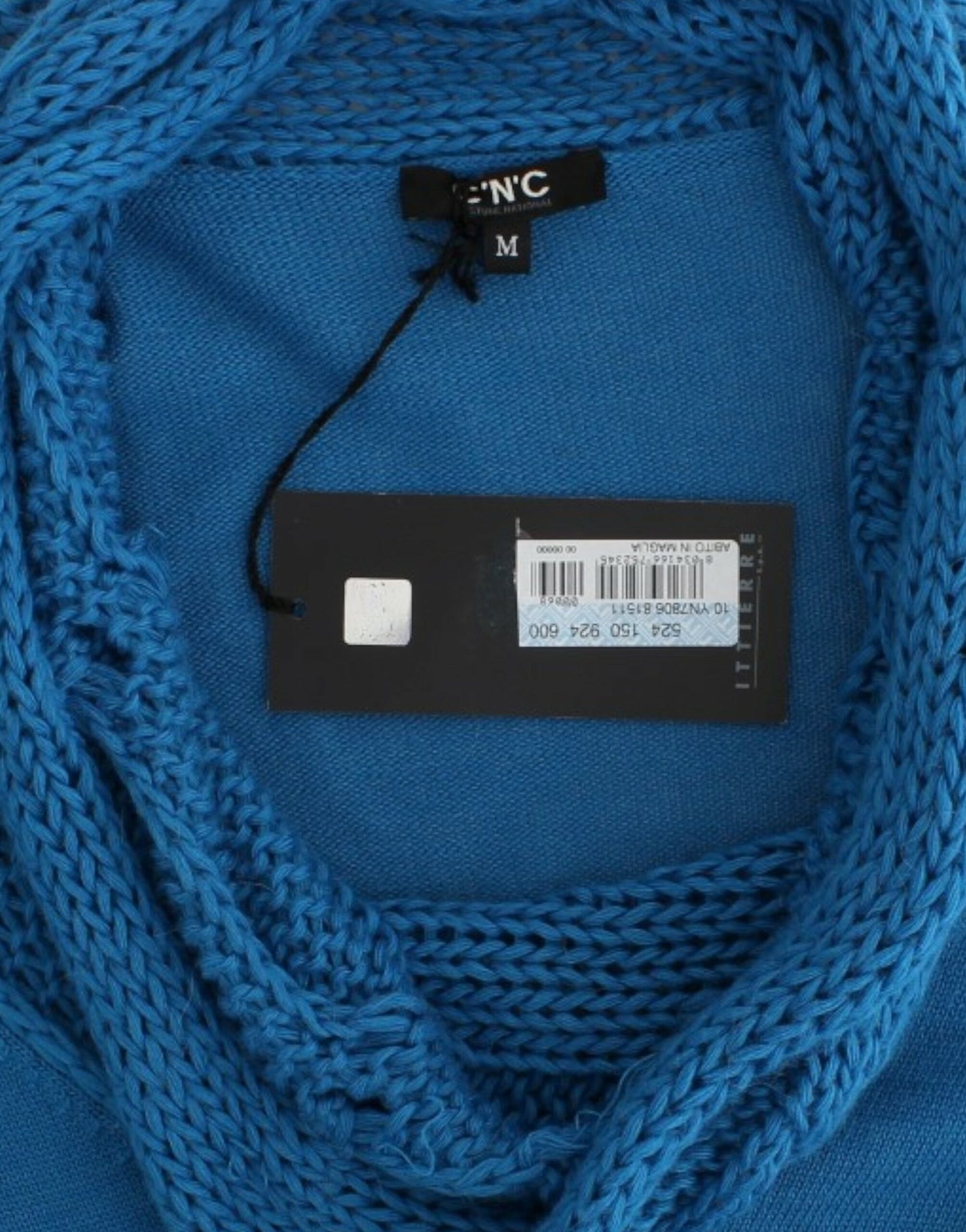 Costume National Women's Blue knitted scoopneck sweater