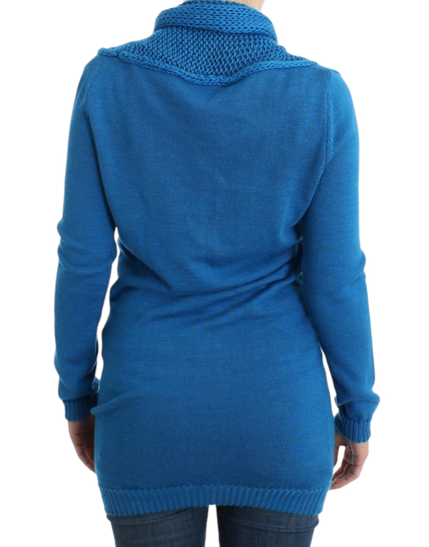 Costume National Women's Blue knitted scoopneck sweater