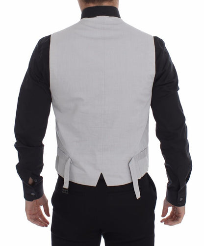 Dolce & Gabbana Men's Single Breasted Cotton & Silk Vest - Beige