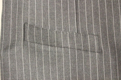 Dolce & Gabbana Men's Single Breasted Wool Vest - Gray Striped