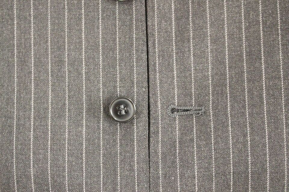 Dolce & Gabbana Men's Single Breasted Wool Vest - Gray Striped