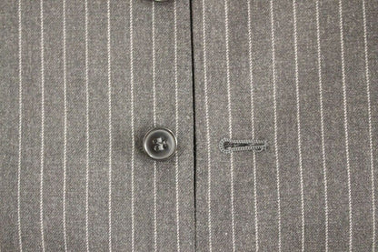 Dolce & Gabbana Men's Single Breasted Wool Vest - Gray Striped