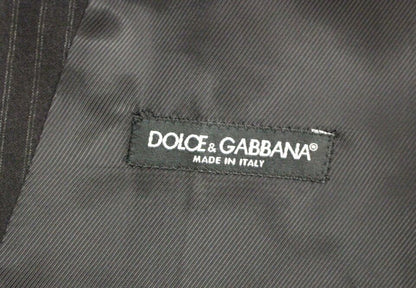Dolce & Gabbana Men's Single Breasted Wool Vest - Black Striped