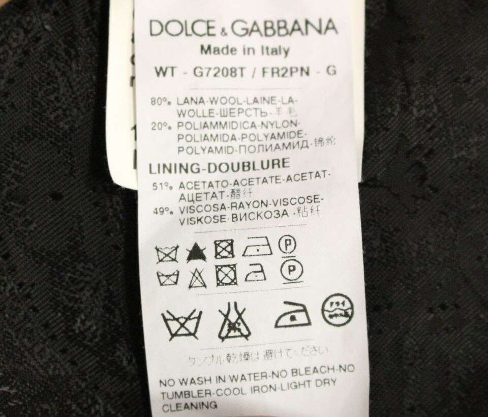 Dolce & Gabbana Men's Single Breasted Wool Vest - Black Striped