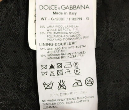 Dolce & Gabbana Men's Single Breasted Wool Vest - Black Striped