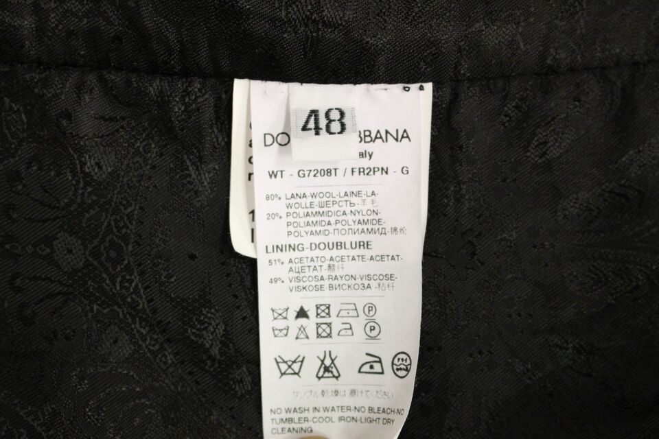 Dolce & Gabbana Men's Single Breasted Wool Vest - Black Striped