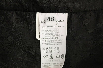 Dolce & Gabbana Men's Single Breasted Wool Vest - Black Striped