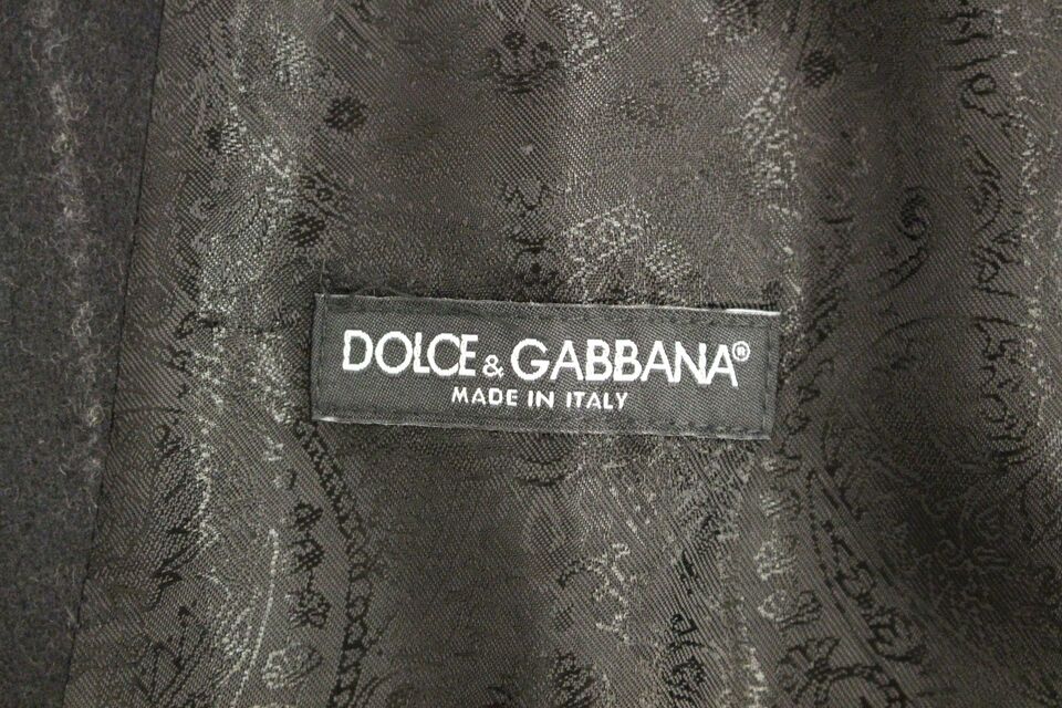 Dolce & Gabbana Men's Single Breasted Wool Vest - Black Striped