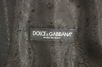 Dolce & Gabbana Men's Single Breasted Wool Vest - Black Striped